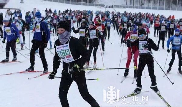 中国·哈尔滨(芬兰蒂亚)滑雪马拉松资料片。