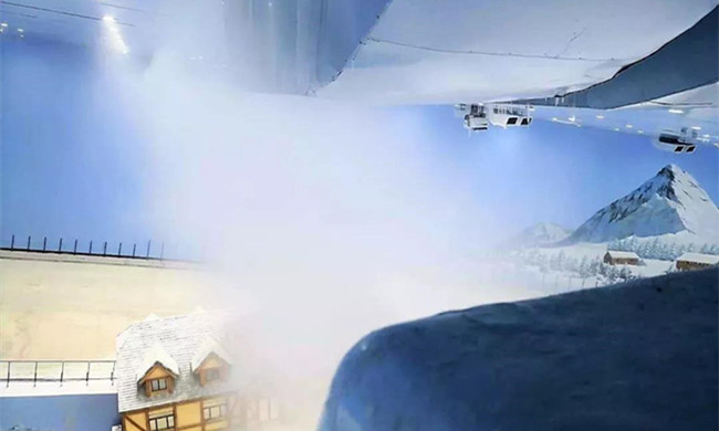 铭星冰雪暴雪ESB-A8室内造雪机造雪中