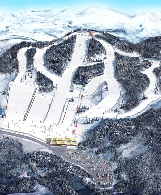湖北恩施绿葱坡滑雪场示意图